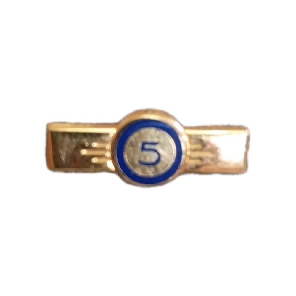 Vintage Soo Line Railroad 5 Year Service Employee Railway Pin Pinback Gold Blue